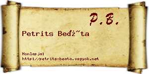 Petrits Beáta névjegykártya