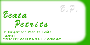 beata petrits business card
